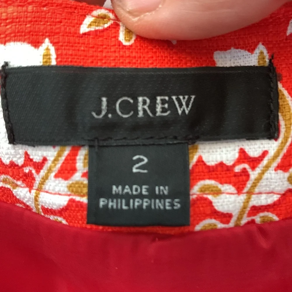 J. Crew Stretch Grasscloth mini skirt in‎ classic block print. Worn 1x